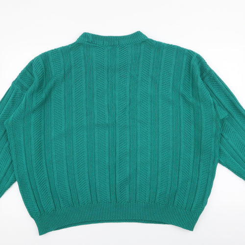 St Michael  Womens Green High Neck  Acrylic Pullover Jumper Size 18