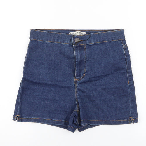 Denim & Co. Womens Blue  Cotton Hot Pants Shorts Size 8 L3 in Regular Button