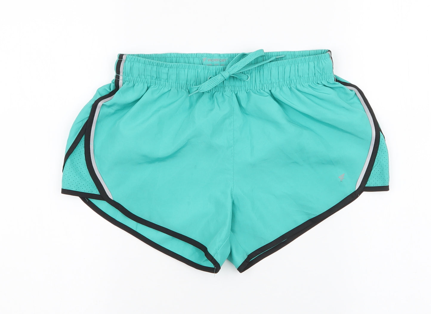 Primark Womens Blue  100% Polyester Sweat Shorts Size 6 L3 in Regular Drawstring