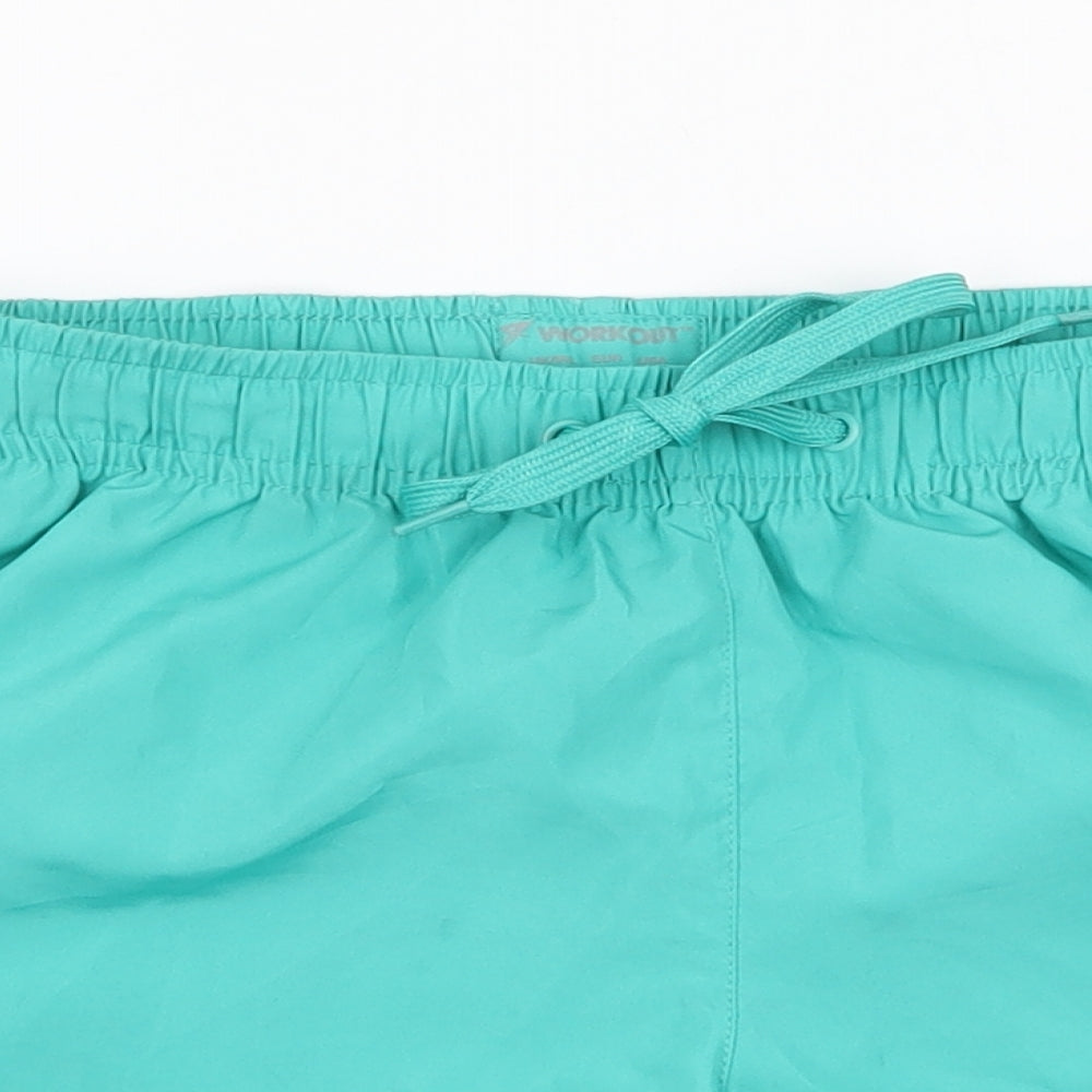 Primark Womens Blue  100% Polyester Sweat Shorts Size 6 L3 in Regular Drawstring