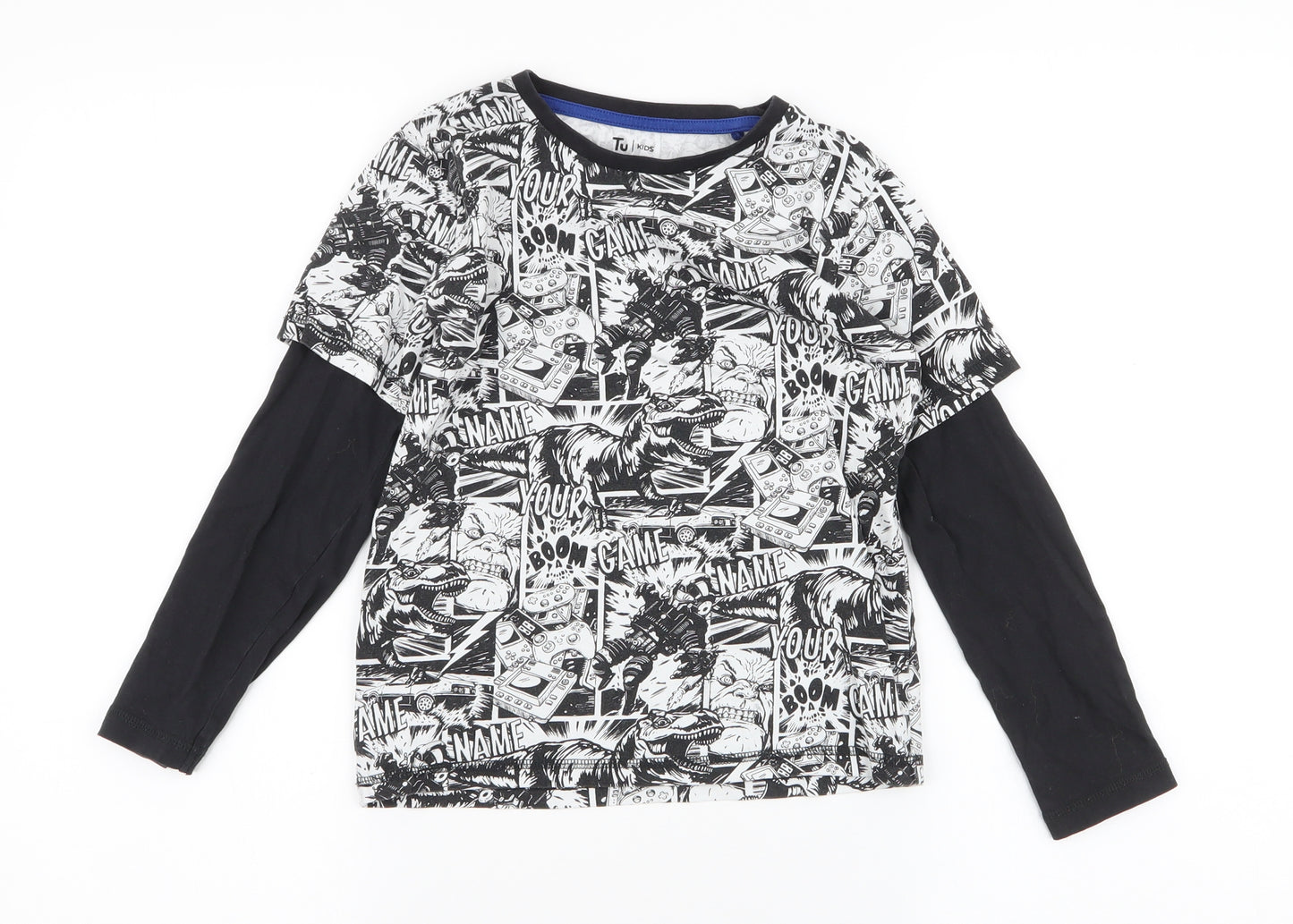 TU Boys Multicoloured  100% Cotton Pullover T-Shirt Size 7 Years Round Neck Pullover - Marvel