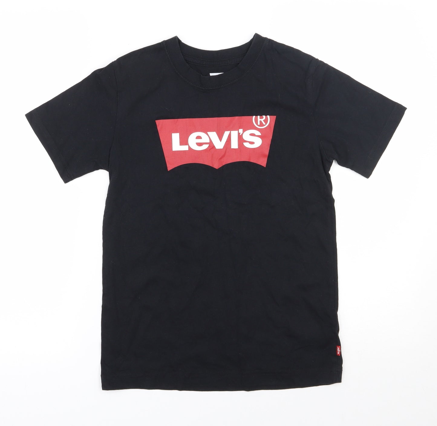 Levi's Boys Black  100% Cotton Basic T-Shirt Size 10-11 Years Round Neck Pullover