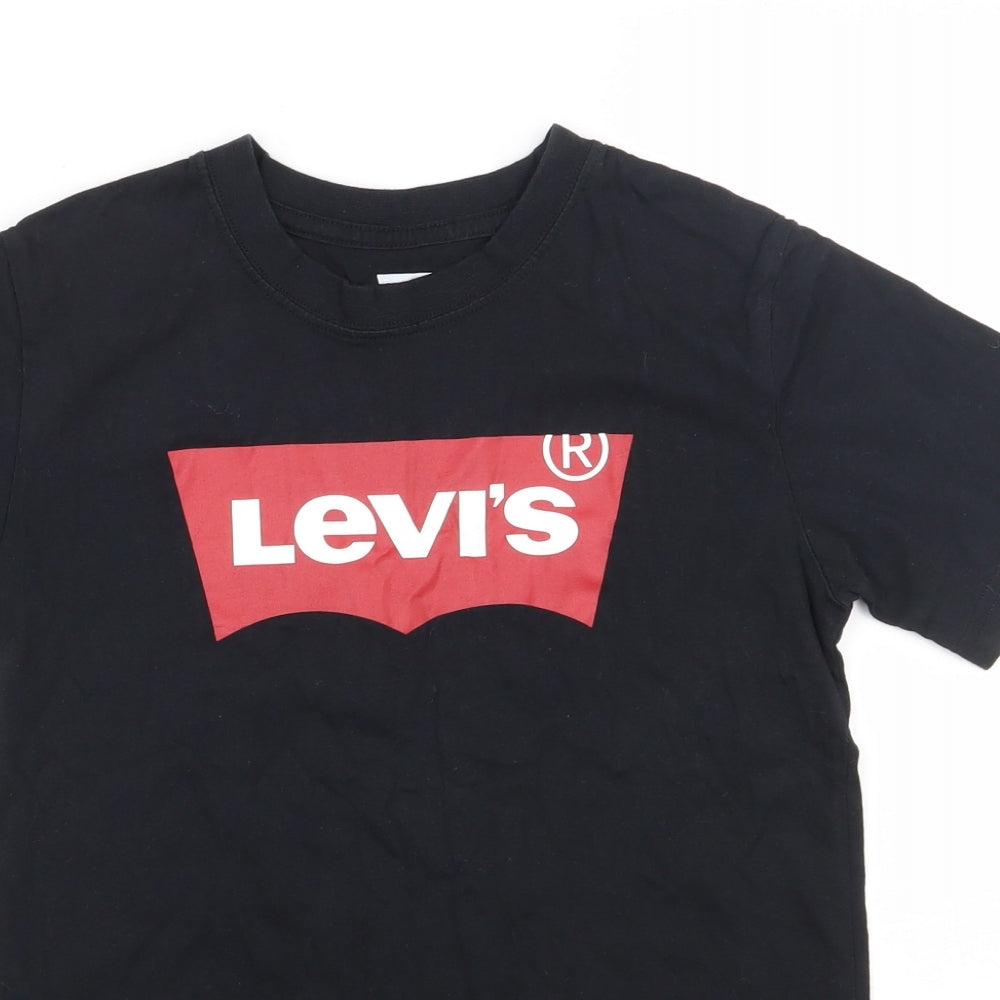 Levi's Boys Black  100% Cotton Basic T-Shirt Size 10-11 Years Round Neck Pullover