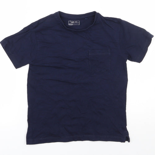 NEXT Boys Blue  100% Cotton Basic T-Shirt Size 7 Years Round Neck Pullover