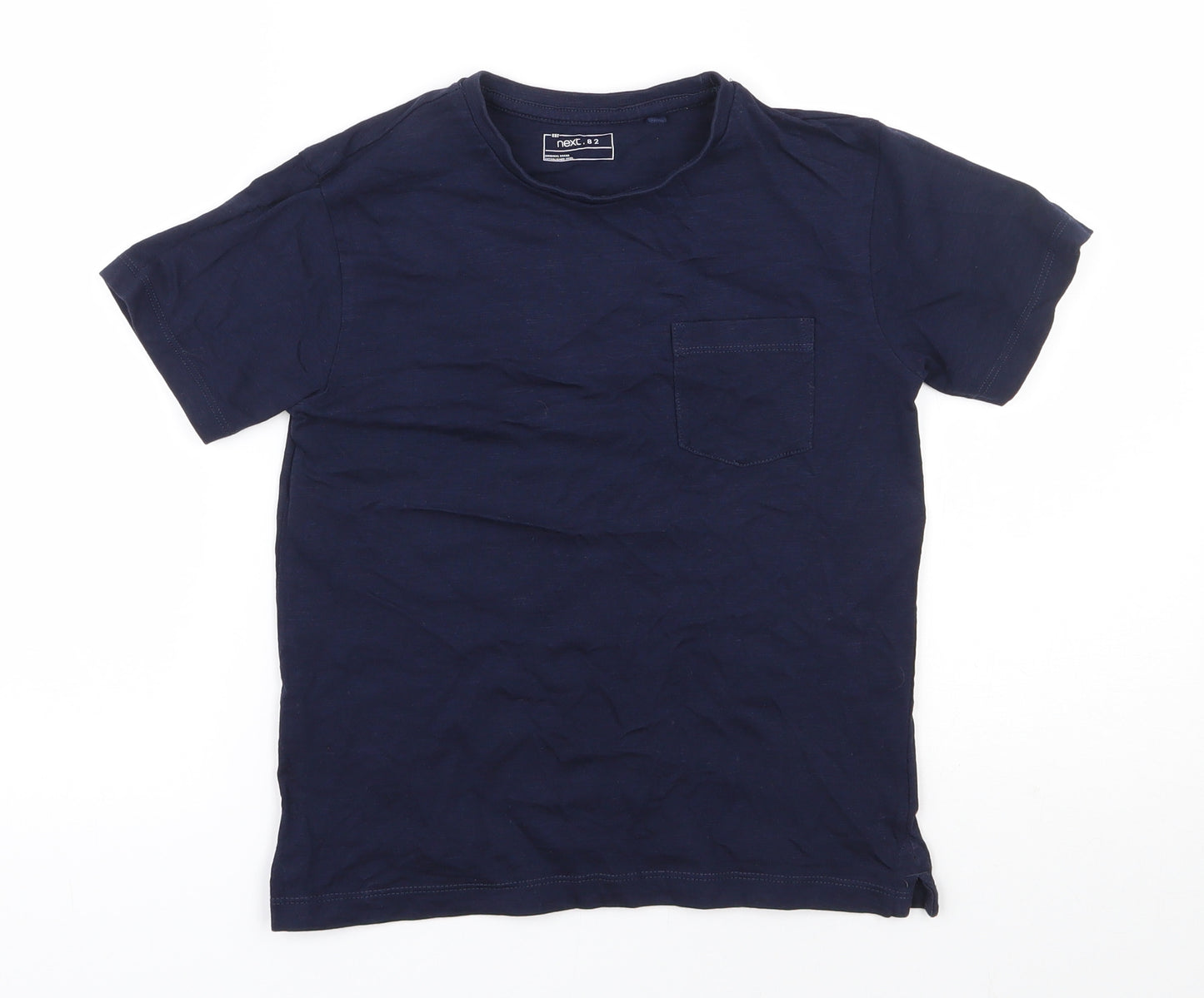 NEXT Boys Blue  100% Cotton Basic T-Shirt Size 7 Years Round Neck Pullover