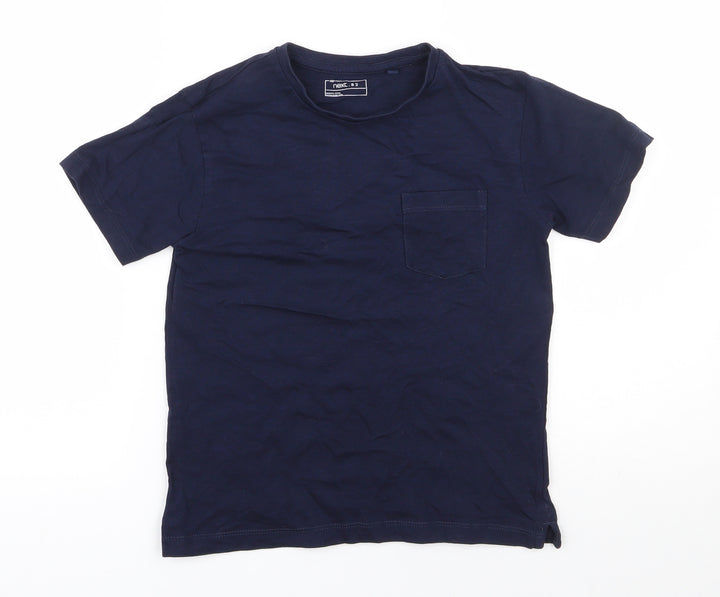 NEXT Boys Blue  100% Cotton Basic T-Shirt Size 7 Years Round Neck Pullover