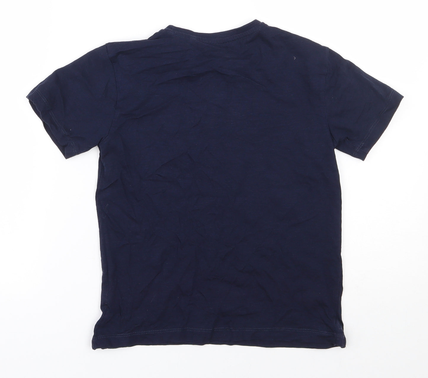 NEXT Boys Blue  100% Cotton Basic T-Shirt Size 7 Years Round Neck Pullover