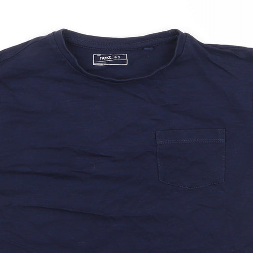 NEXT Boys Blue  100% Cotton Basic T-Shirt Size 7 Years Round Neck Pullover