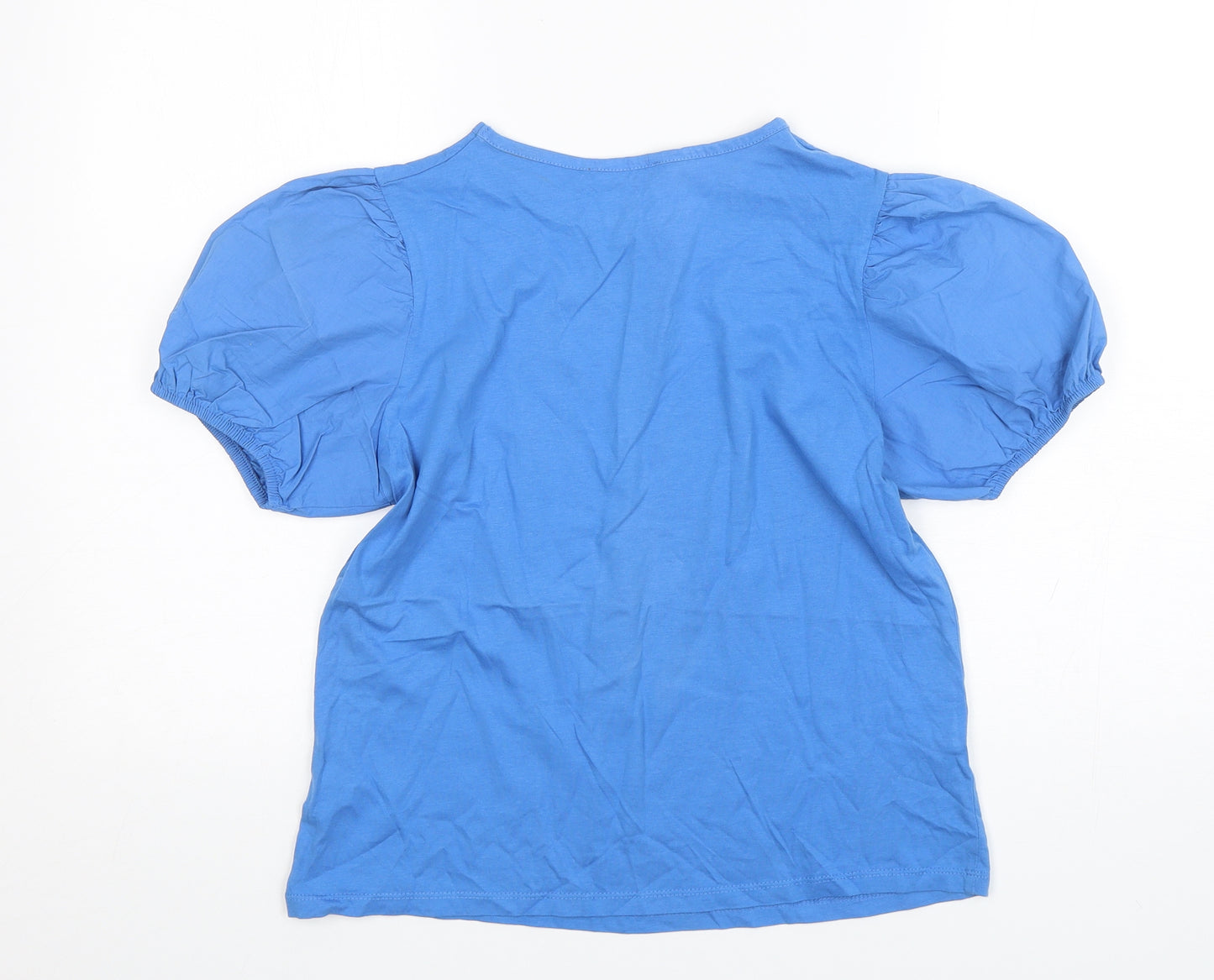 Primark Womens Blue  Cotton Basic T-Shirt Size 10 Round Neck