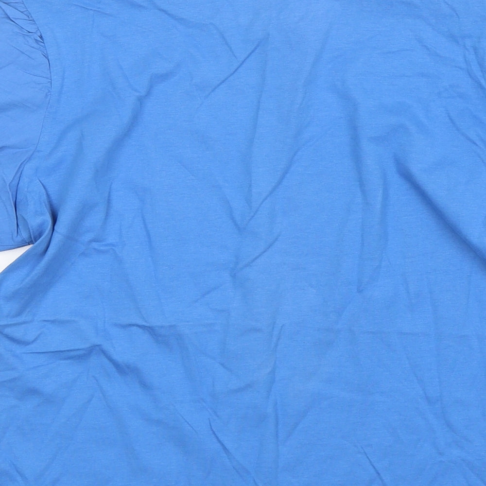Primark Womens Blue  Cotton Basic T-Shirt Size 10 Round Neck
