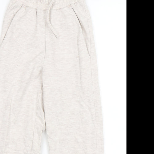 George Girls Beige  Cotton Sweatpants Trousers Size 6-7 Years  Regular