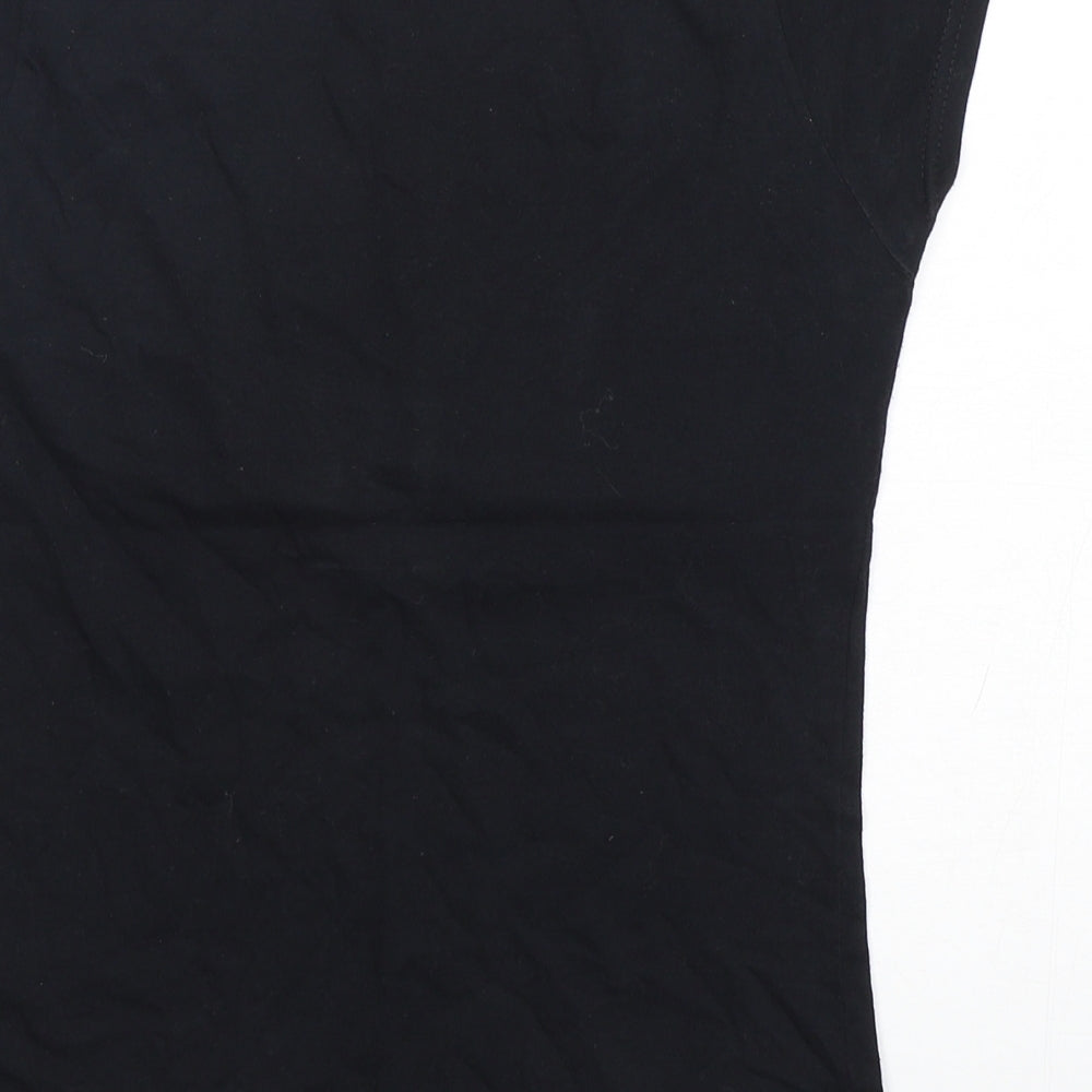 River island  Womens Black  Cotton Basic T-Shirt Size 8 Round Neck
