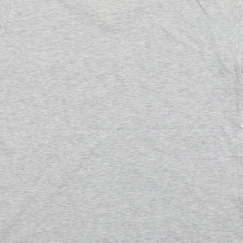 Stradivarius Womens Grey  Cotton Basic T-Shirt Size S Round Neck