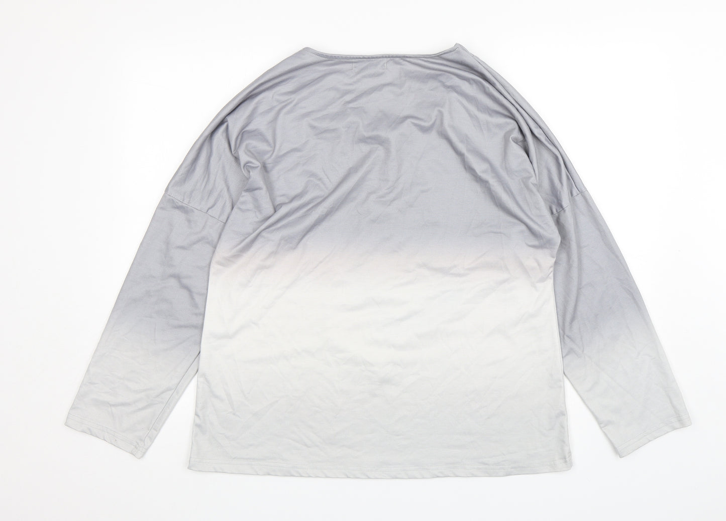 Sheilay Womens Grey  Polyester Pullover Sweatshirt Size L  Pullover