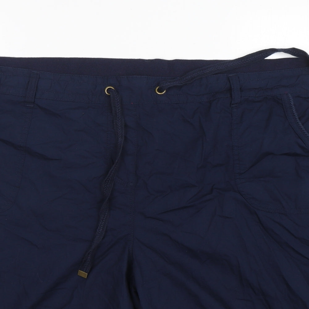 George Womens Blue  Cotton Chino Shorts Size 24 L10 in Regular Drawstring