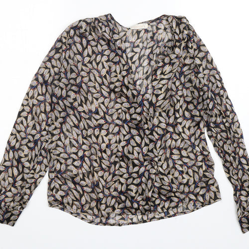 capsule Womens Multicoloured Paisley Polyester Basic Blouse Size M V-Neck