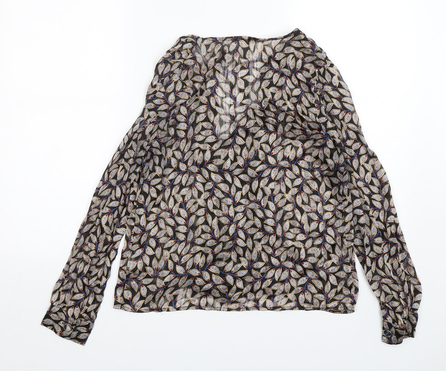 capsule Womens Multicoloured Paisley Polyester Basic Blouse Size M V-Neck