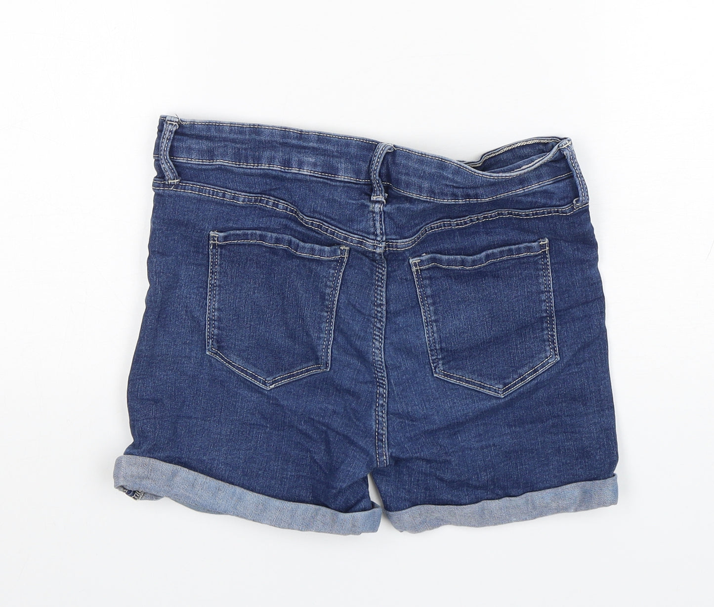 H&M Girls Blue  Cotton Bermuda Shorts Size 15 Years  Regular