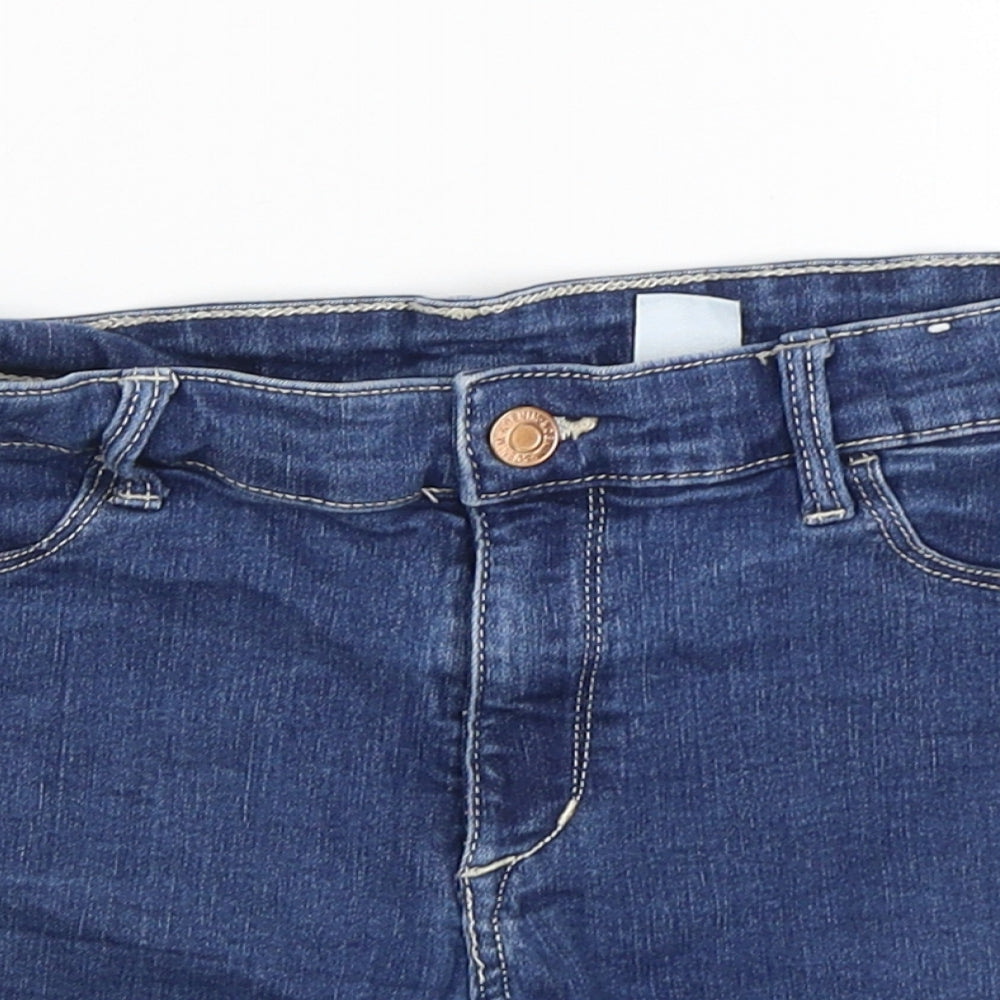 H&M Girls Blue  Cotton Bermuda Shorts Size 15 Years  Regular
