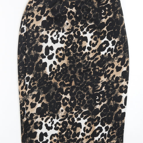 Boohoo Womens Multicoloured Animal Print Polyester Straight & Pencil Skirt Size 10