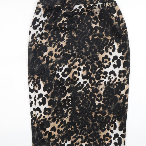 Boohoo Womens Multicoloured Animal Print Polyester Straight & Pencil Skirt Size 10