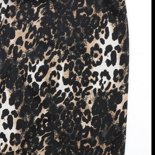 Boohoo Womens Multicoloured Animal Print Polyester Straight & Pencil Skirt Size 10