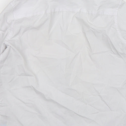 Marks and Spencer Girls White  Polyester Basic Button-Up Size 9-10 Years Collared Button