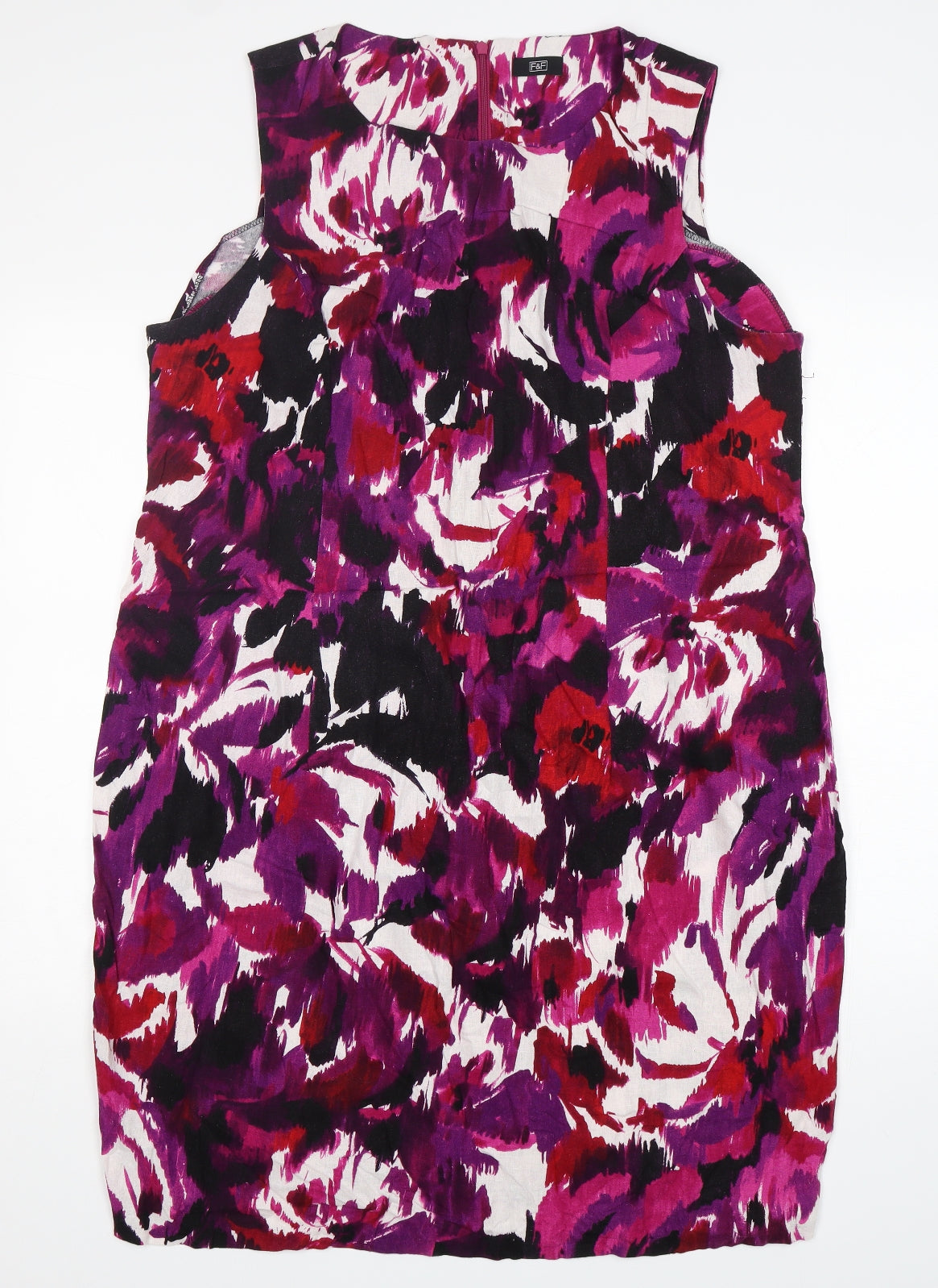 F&F Womens Multicoloured Floral Linen Shift  Size 20  Round Neck