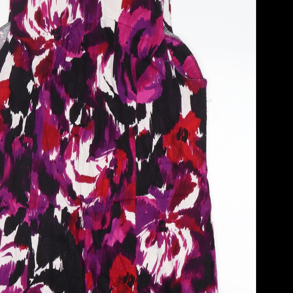 F&F Womens Multicoloured Floral Linen Shift  Size 20  Round Neck