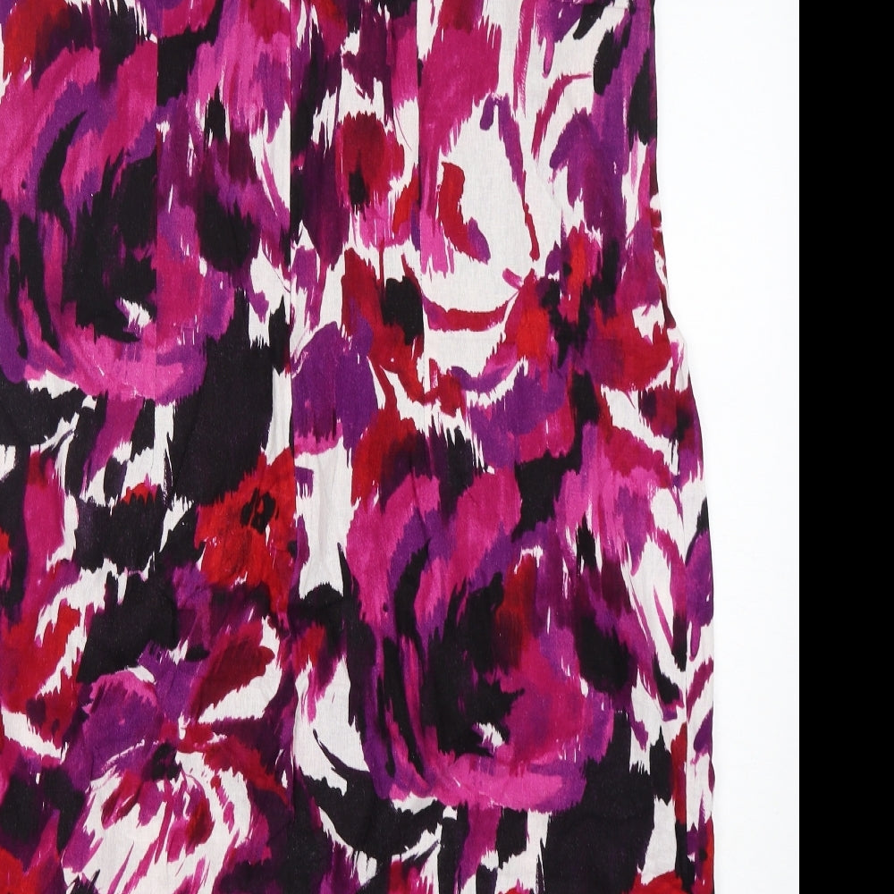 F&F Womens Multicoloured Floral Linen Shift  Size 20  Round Neck