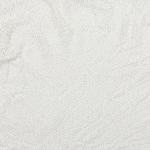 Stradivarius Womens White Round Neck  Viscose Pullover Jumper Size M