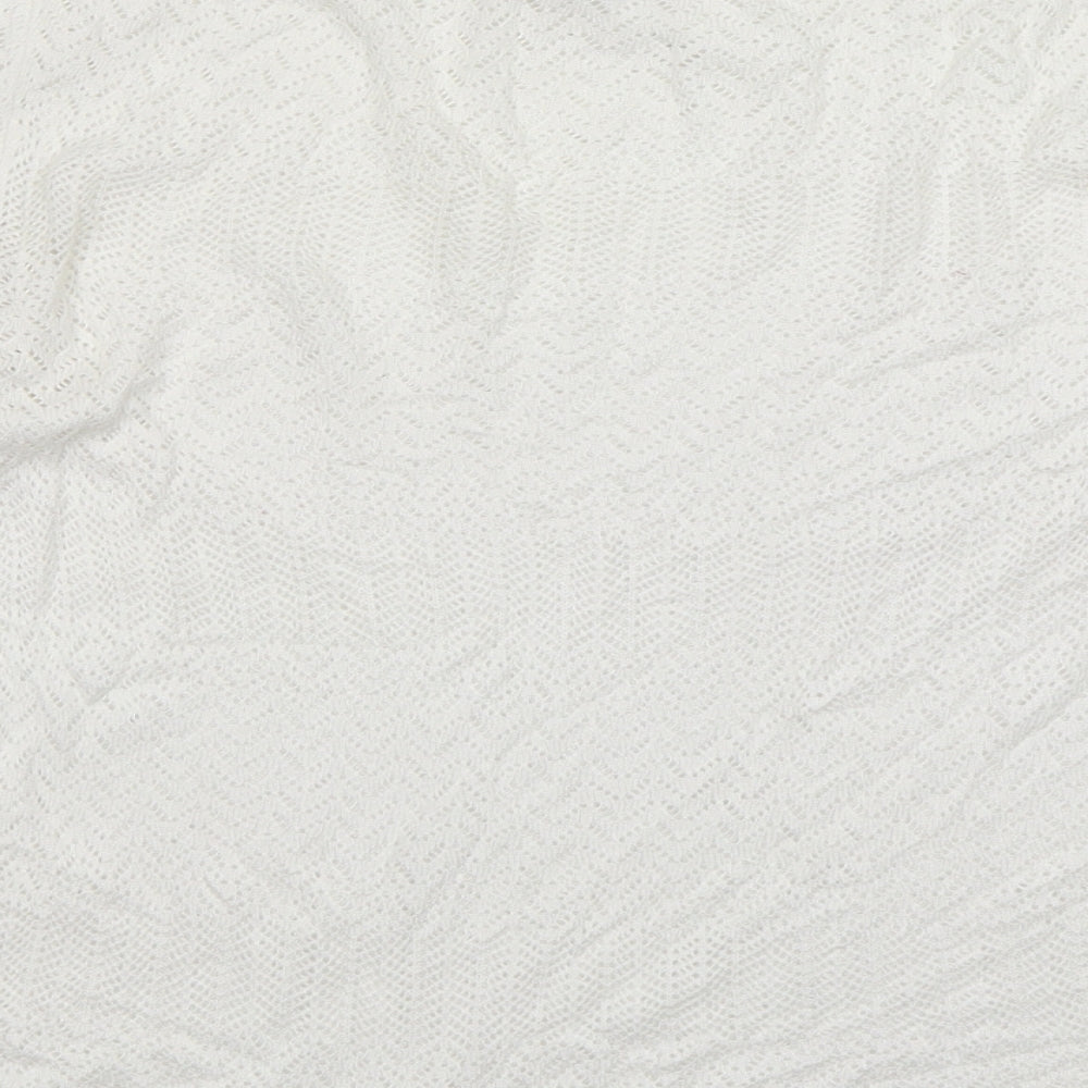 Stradivarius Womens White Round Neck  Viscose Pullover Jumper Size M