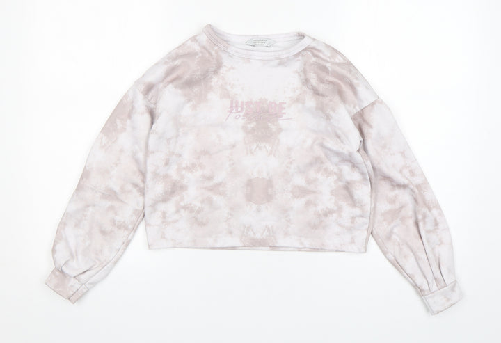 Primark Girls Multicoloured Geometric Polyester Pullover Sweatshirt Size 9-10 Years  Pullover