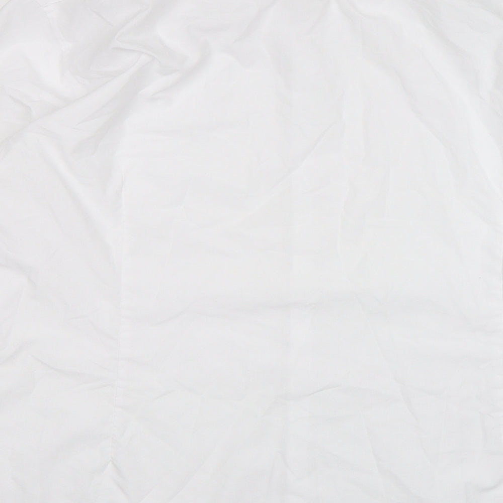 Primark Mens White  Polyester  Dress Shirt Size 18 Collared Button