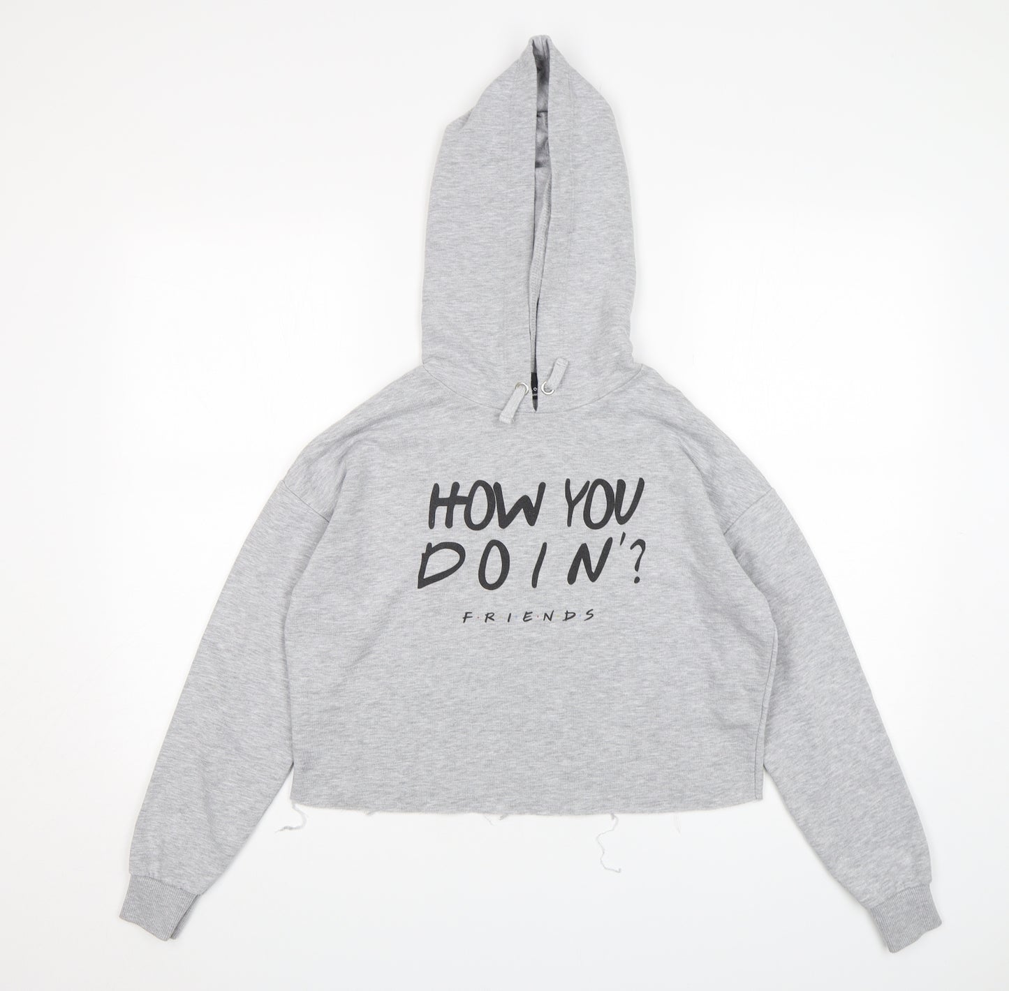 New Look Girls Grey  Polyester Pullover Hoodie Size 12-13 Years  Pullover - Friends