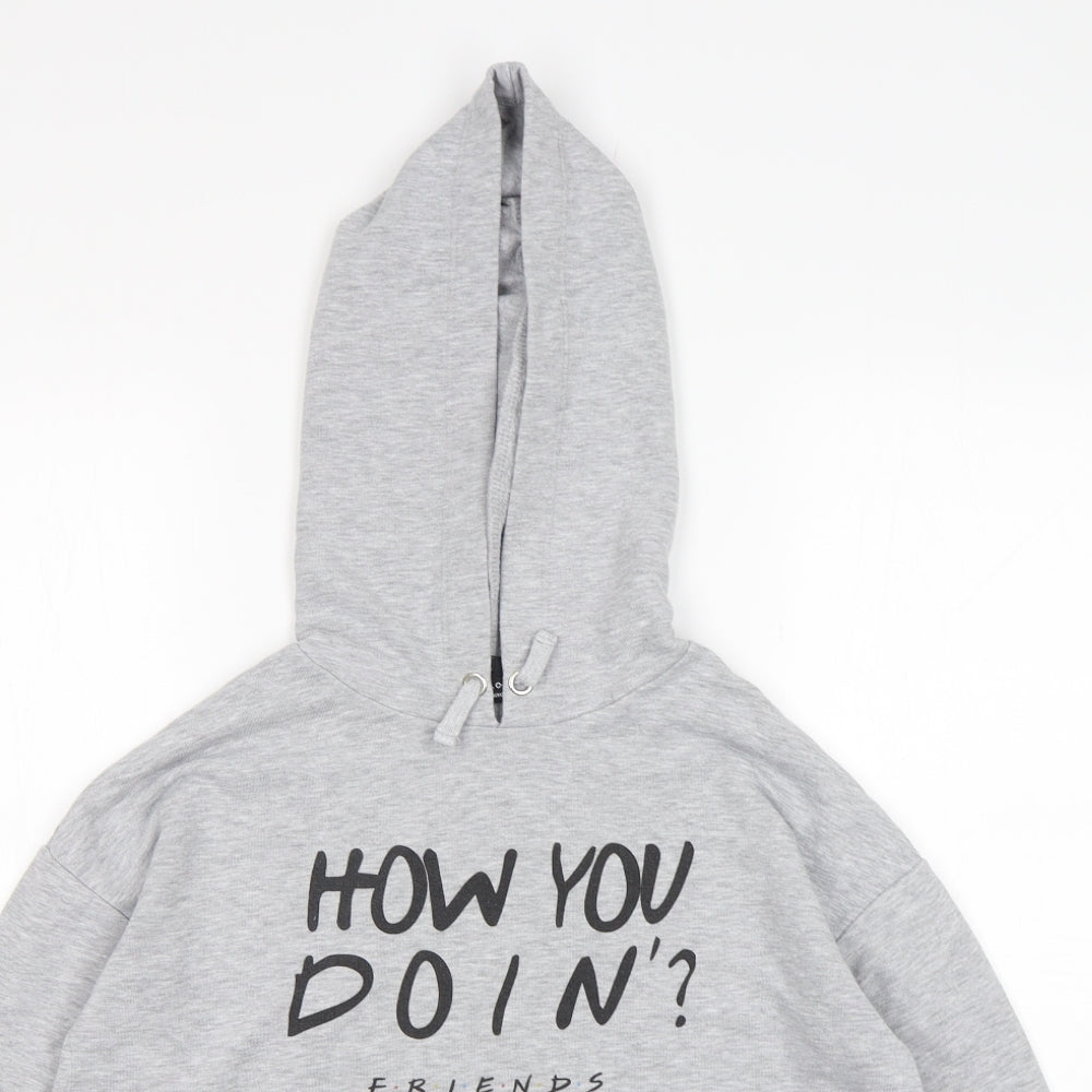 New Look Girls Grey  Polyester Pullover Hoodie Size 12-13 Years  Pullover - Friends