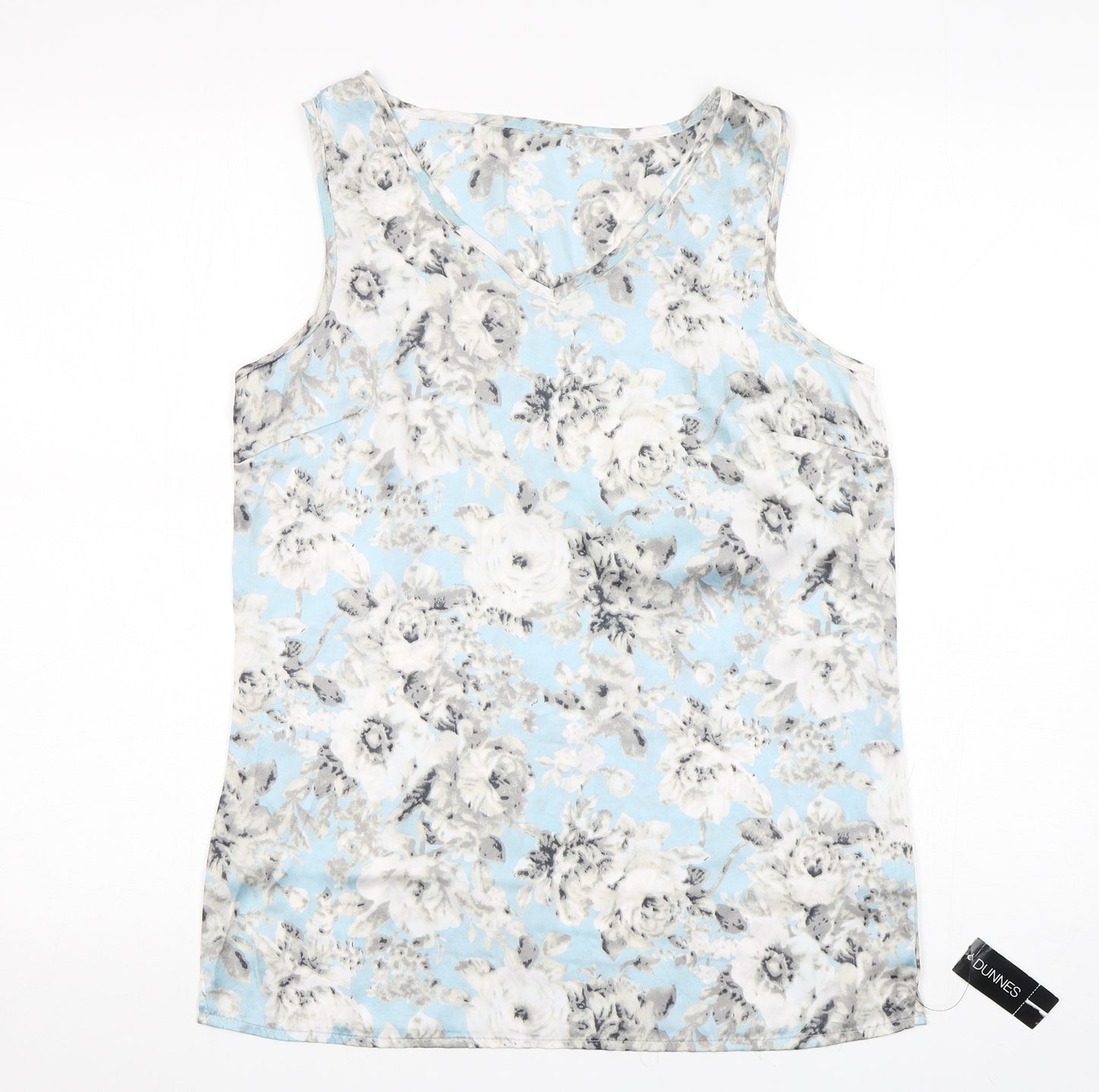 Dunnes Stores Womens Multicoloured Floral Polyester Basic Blouse Size 10 V-Neck