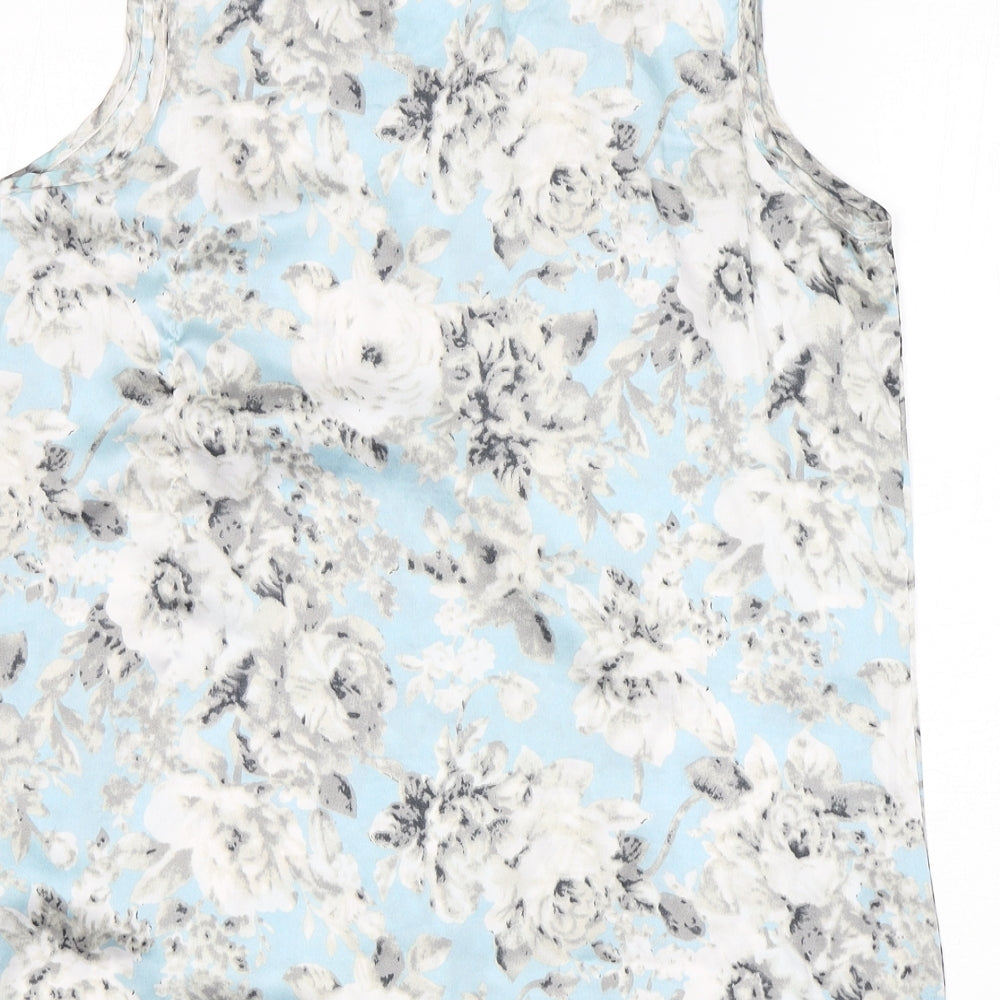 Dunnes Stores Womens Multicoloured Floral Polyester Basic Blouse Size 10 V-Neck
