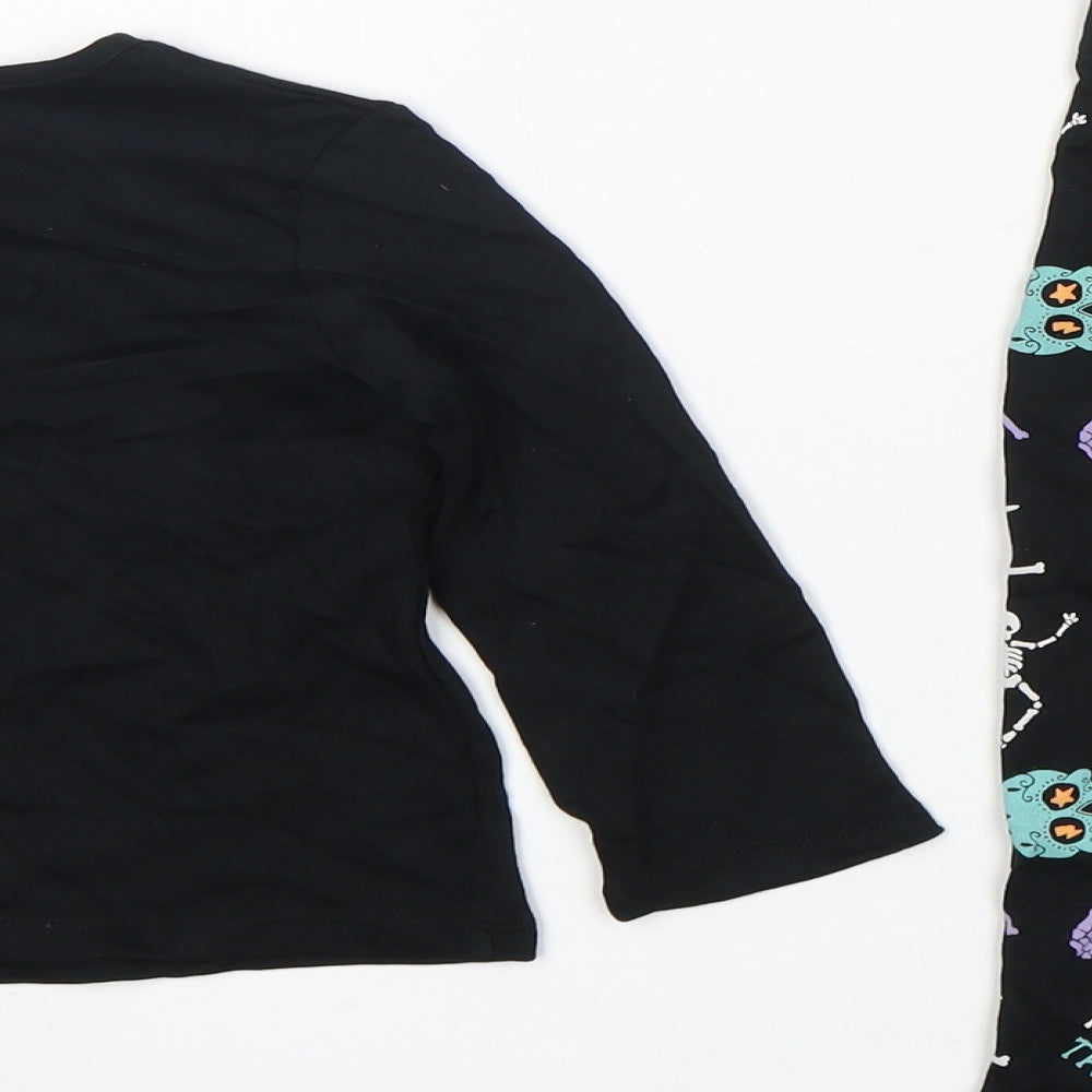 George Boys Black Geometric Cotton  Pyjama Set Size 12-18 Months  Pullover - Halloween