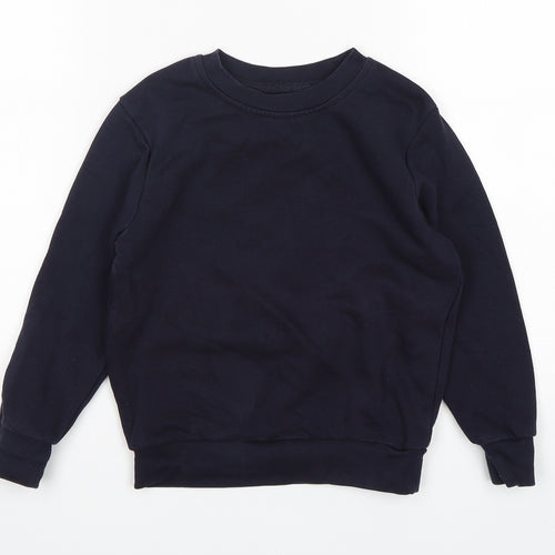 George Boys Blue  Cotton Pullover Sweatshirt Size 5-6 Years  Pullover - School Wear