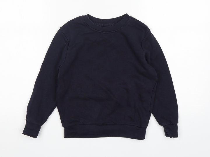 George Boys Blue  Cotton Pullover Sweatshirt Size 5-6 Years  Pullover - School Wear