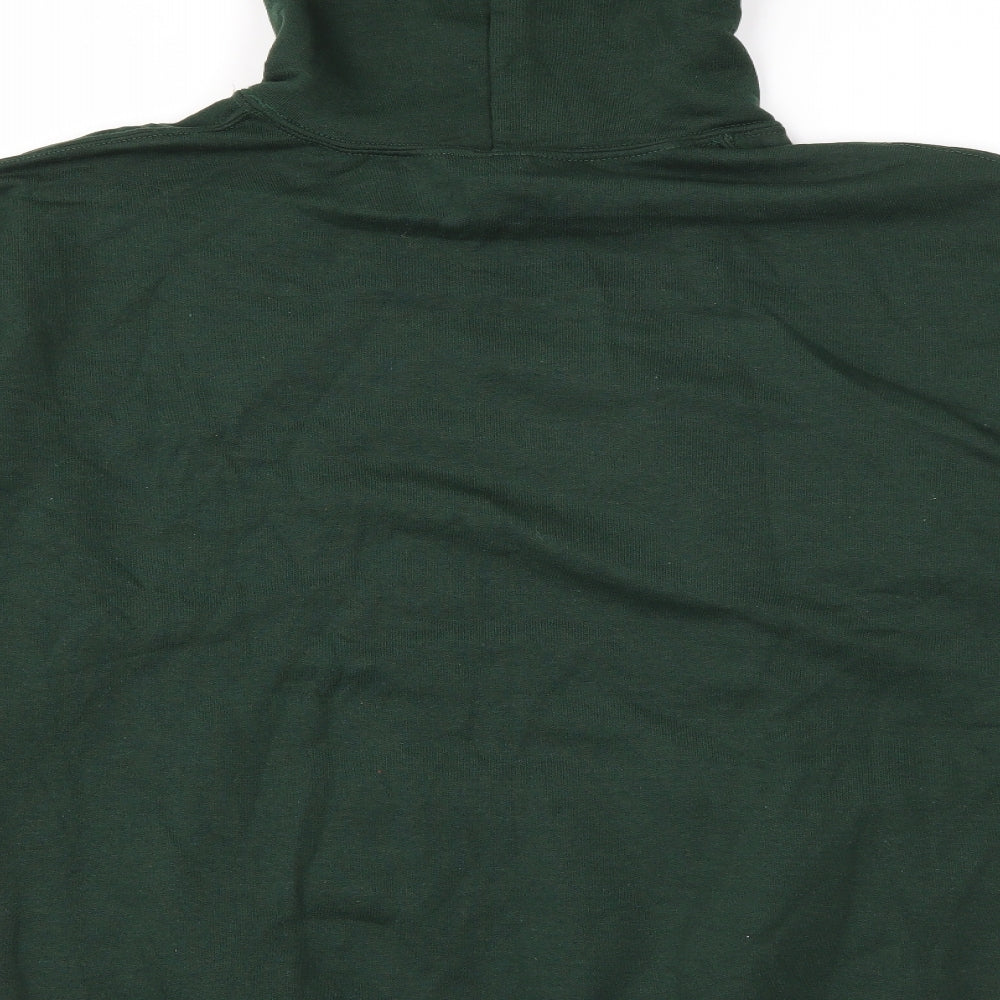 Guildan Mens Green  Cotton Pullover Hoodie Size M