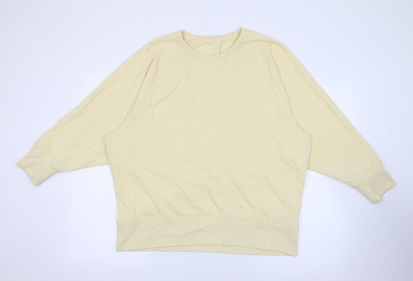 George Womens Yellow Crew Neck  Cotton Pullover Jumper Size 16
