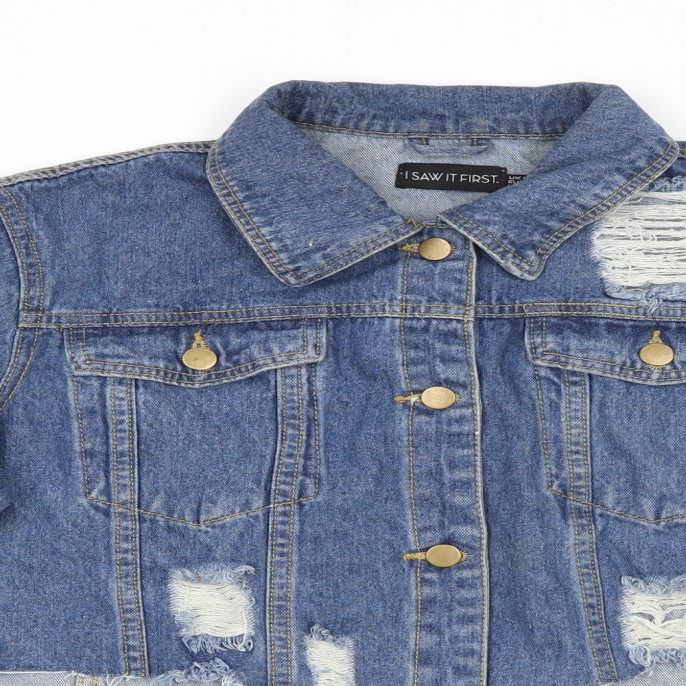 I SAW IT FIRST Womens Blue   Jacket  Size 14  Button