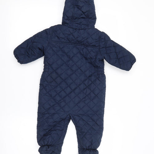 NEXT Baby Blue   Quilted Snowsuit Size 9-12 Months   Zip