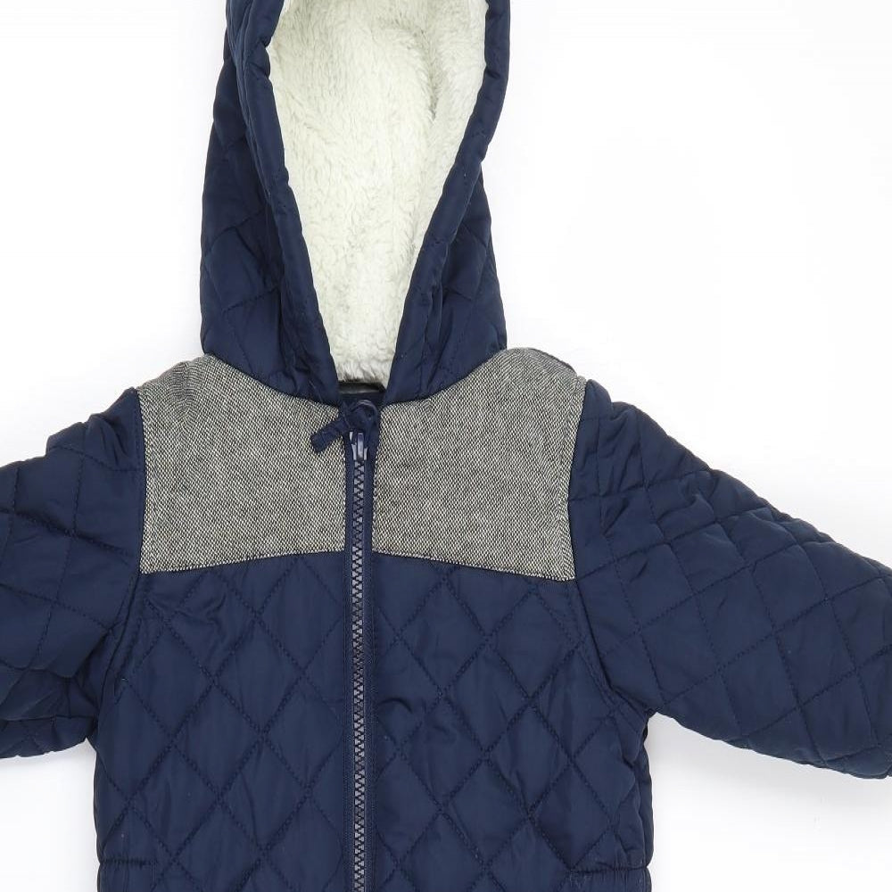 NEXT Baby Blue   Quilted Snowsuit Size 9-12 Months   Zip