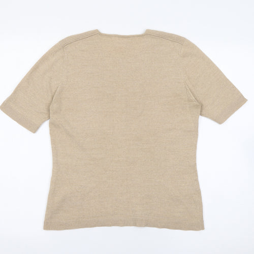 Country Casuals Womens Beige Round Neck  Wool Pullover Jumper Size M
