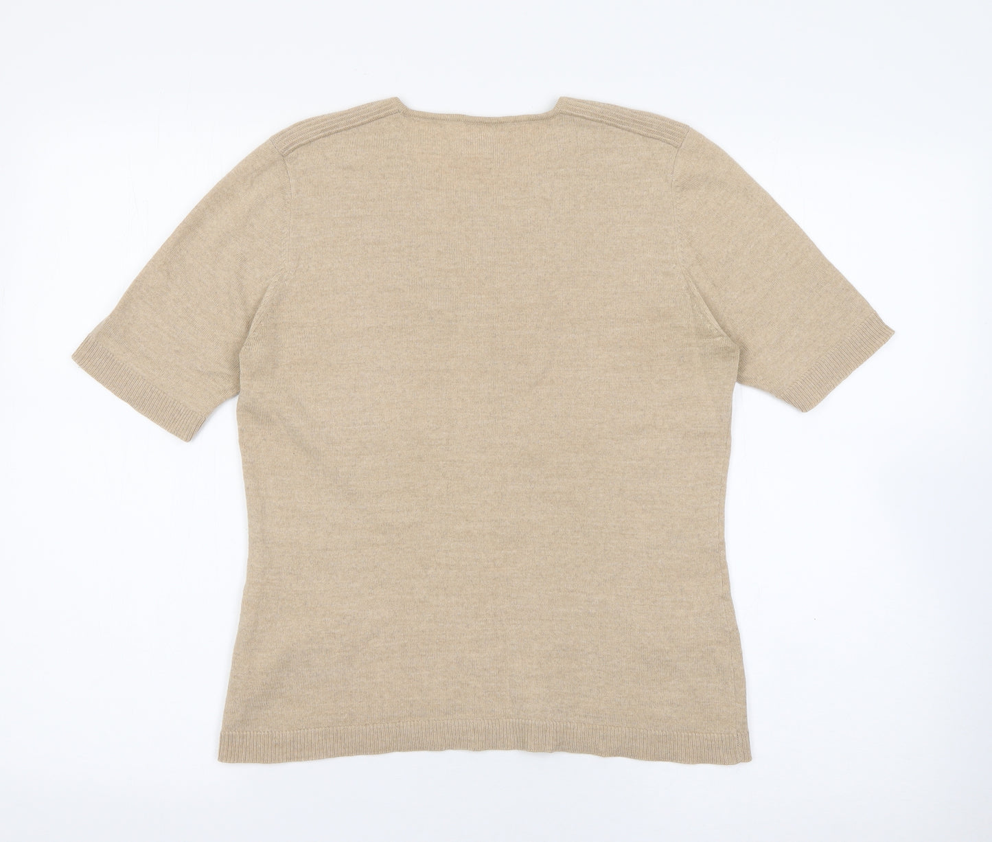 Country Casuals Womens Beige Round Neck  Wool Pullover Jumper Size M