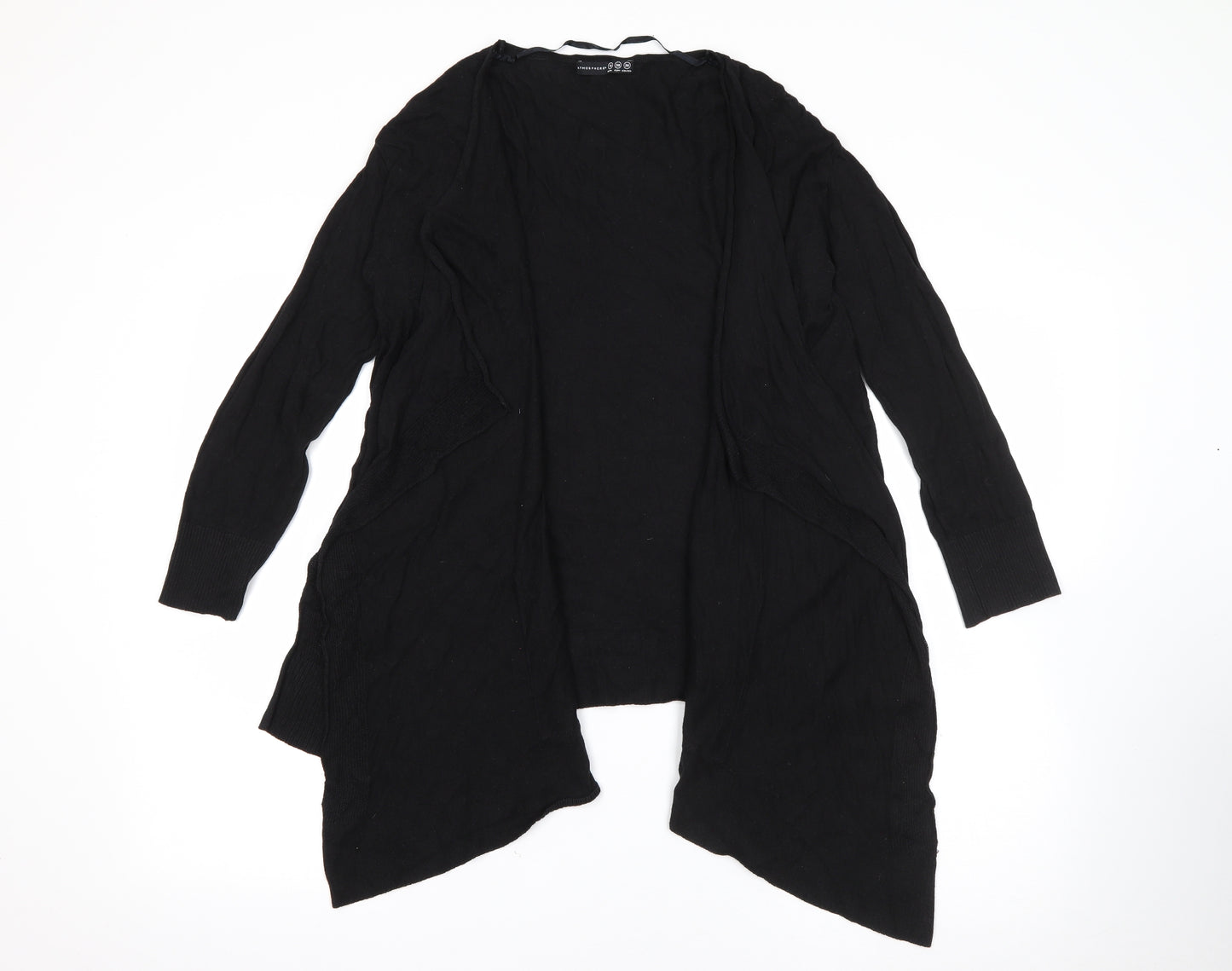 Primark Womens Black V-Neck  Polyester Cardigan Jumper Size 10