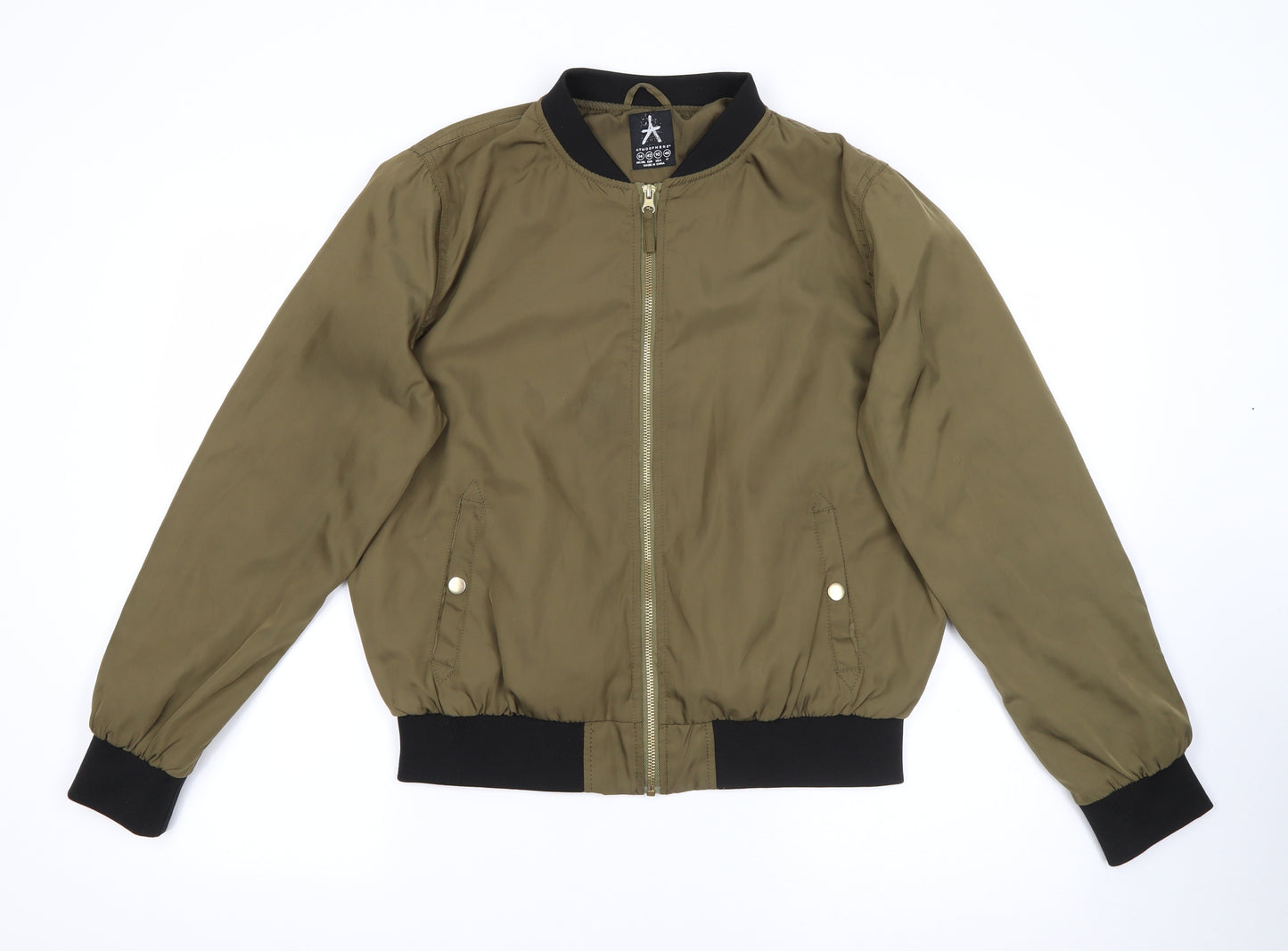 Primark Womens Green   Bomber Jacket Jacket Size 14  Zip